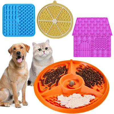 Pet Cat and Dog Slow Food Bowl, Anti-choking , Non-slip, Multiple Colors and Shapes