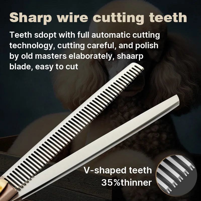 Fenice High-grade 7.5inch JP440C Steel pet grooming thinner scissorswith Thinning rate of 35%