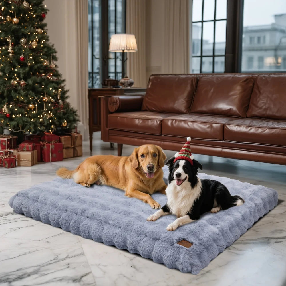 Ultra Plush Dog Bed ,Large Dog Crate Puppy Mattress, Washable Mat