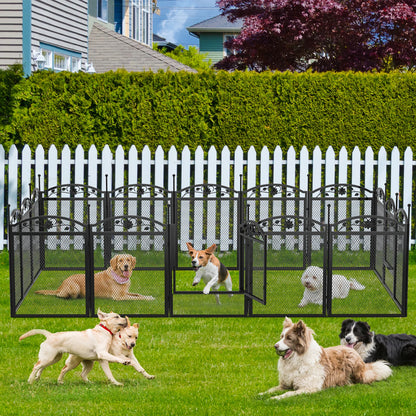 8 Panels DIY Heavy Duty Dog Playpen, Pen Outdoor or Indoor, Dog, Puppy Metal Fence with Waterproof Fertility Pad for Whelping,Training