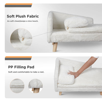 Elevated Pet Bed,Nordic Pet Stool Bed with Cozy Pad, Waterproof, with Sturdy Wood Legs for Small Dog or Kitten