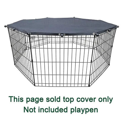 Dog or Puppy Playpen Covered from Sun and Rain, Rain Proof Cover,  Fits 8 Panels Dog Pen For Outdoor or Indoor, Escape-Proof