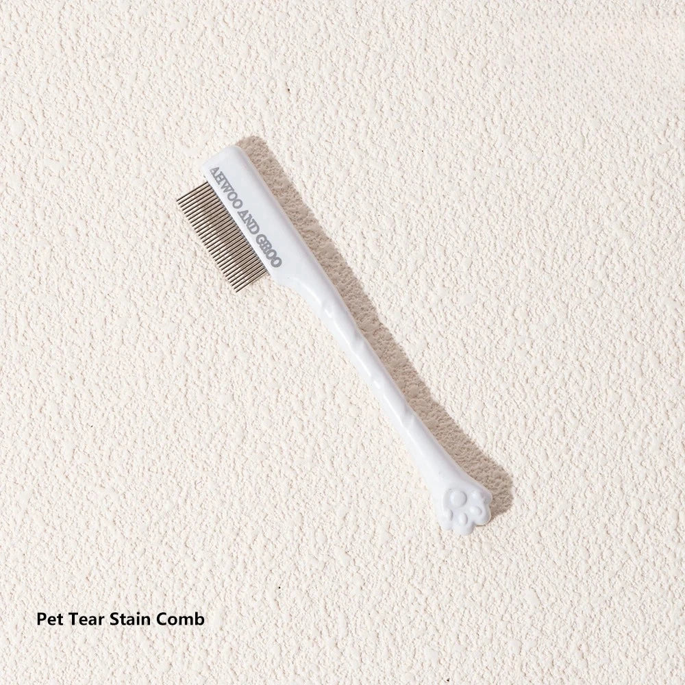 Pet Facial Cleaning Comb Set, Removes Tear Stains, Dog and Cat Hair Repair Scissors, Hair Comb