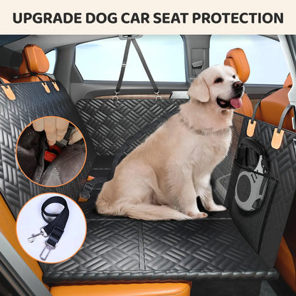 Car Rear Seat Dog Seat Cover, Hard Bottom, Rear Seat Extender, Load-Bearing 400 Pounds, Heavy-Duty Anti-Scratch, Washable Dog Hammock for Cars and Suvs