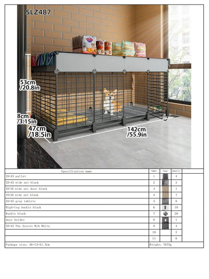 Dog Cage Small Dog Indoor with Separate Toilet Household Corgi Teddy Pomeranian House Kennel Dog Pet Fence