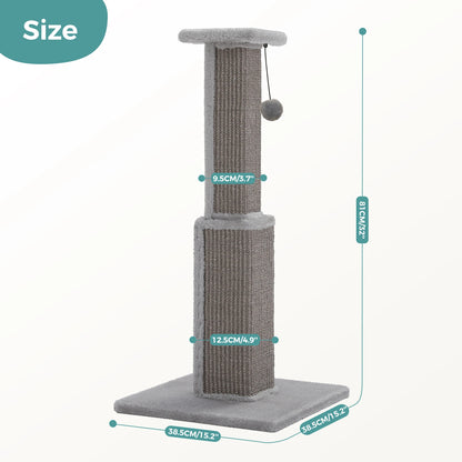 Large Cat Scratching Post for Indoor Cats, Ultimate Scratch Post with Woven Sisal Dangling Ball