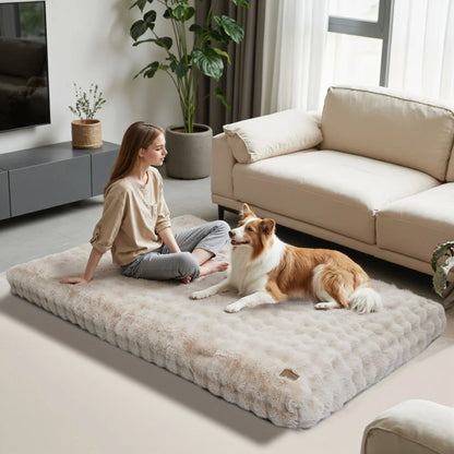 Ultra Plush Dog Bed ,Large Dog Crate Puppy Mattress, Washable Mat