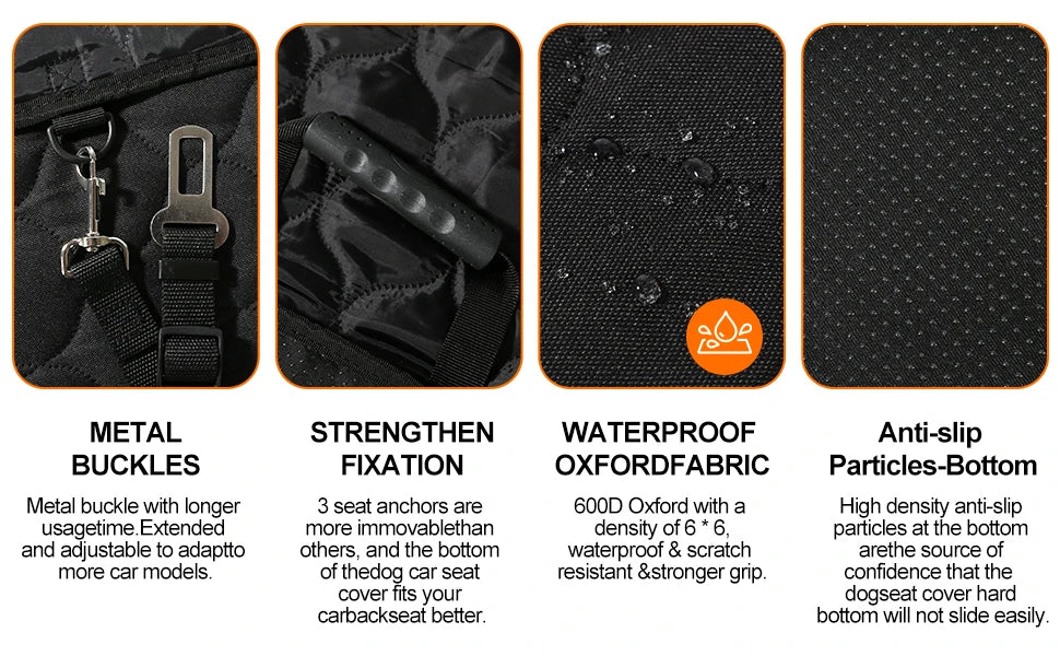 Waterproof Pet Travel Accessories Foldable Dog Car Seat , Car Pet Seat Safety Hammock, Trunk Mat, Car Rear Back Seat Protector