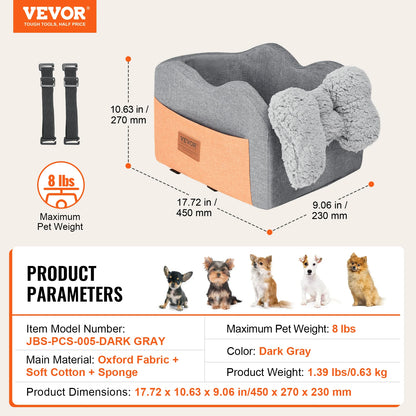 Dog Car Seat Waterproof Dog Booster Seat, Pet Car Seat with Clip-On Safety Leash, Car Bed for Medium or Large Dog