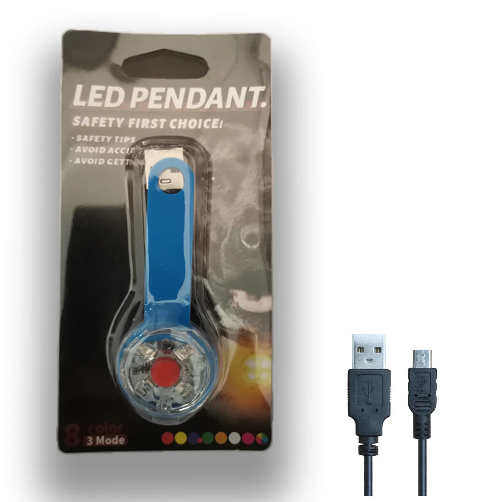 LED Pet Dog and Cat Collar Pendant for Night Safety ,Waterproof ,Flashing Harness With Light