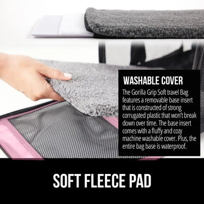 Cat Carrier Travel Bag Up to 15 Lbs,  Collapsible Small Dog Carriers, Top and Side Entry Breathable Mesh