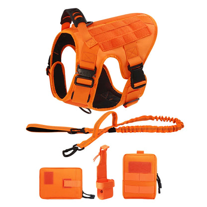 Military Pink Camouflage Dog Harness For Large and Medium Dogs , Adjustable Tactical Training Vest