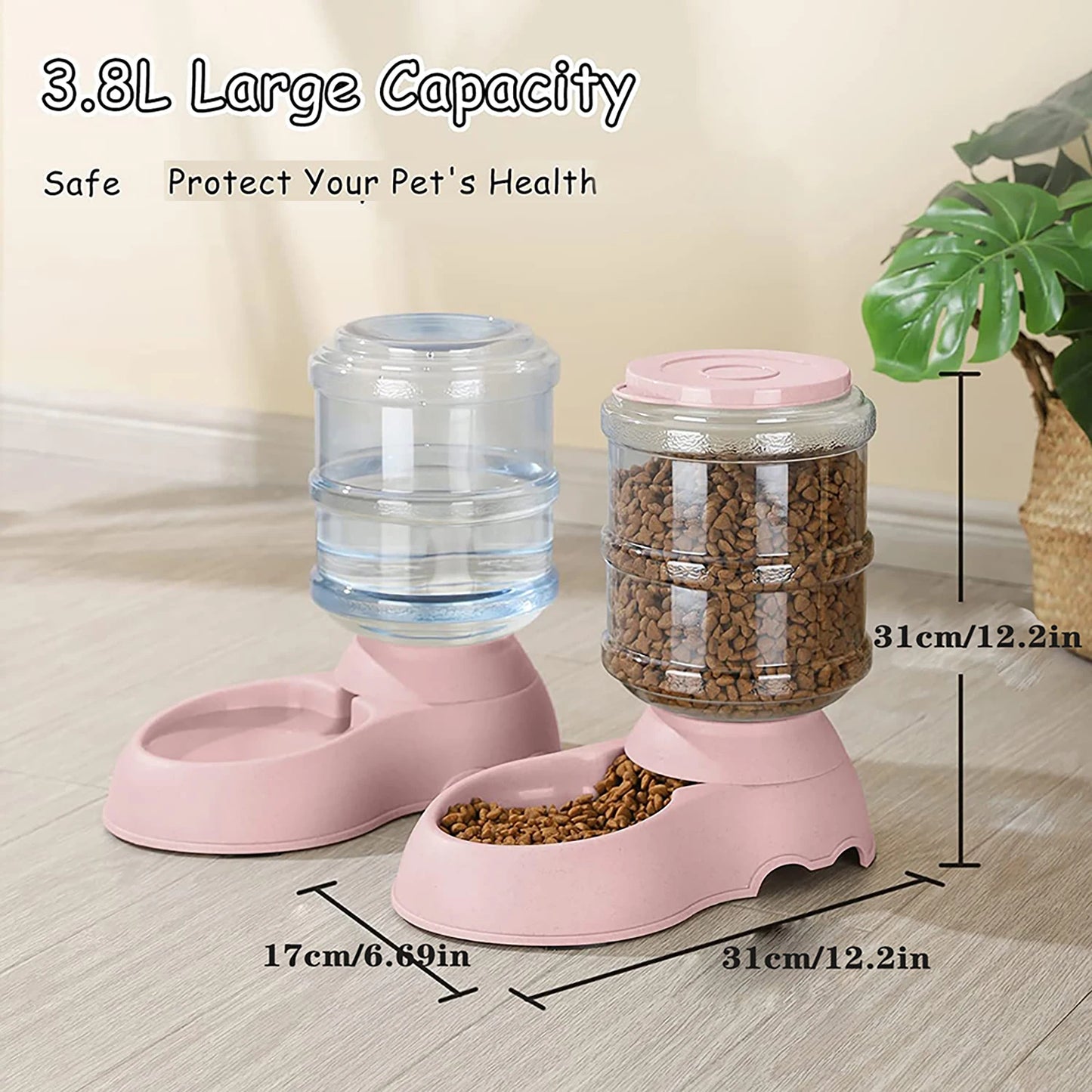 Automatic Water Dispenser Large Capacity, Pet Feeder Small Dog or CatFood Bowl
