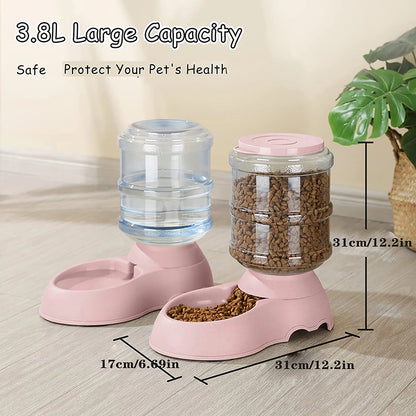 Automatic Water Dispenser Large Capacity, Pet Feeder Small Dog or CatFood Bowl