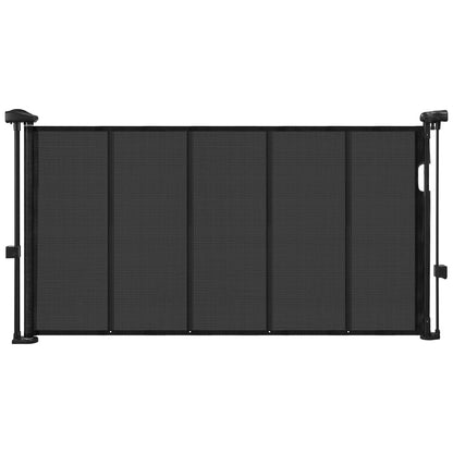 SucceBuy 55/71/110in Retractable Gate , 34in Tall , Extends Wide and Retractable Gate for Kids and Pets , Mesh Material , Easy to Install
