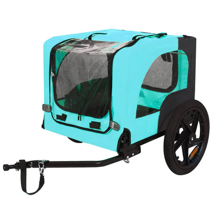 Foldable Pet Bike Trailer, Dog Bicycle Cart with Quick Release Wheels, Non-Slip Floor and, Safety Leash for Small or Medium Pets