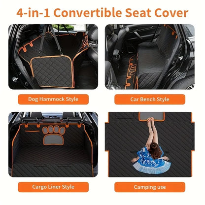 Dog Seat Cover,  Hammock, Heavy Duty, Scratch Resistant, Anti Slip, Durable Rear Seat Cover for Cars