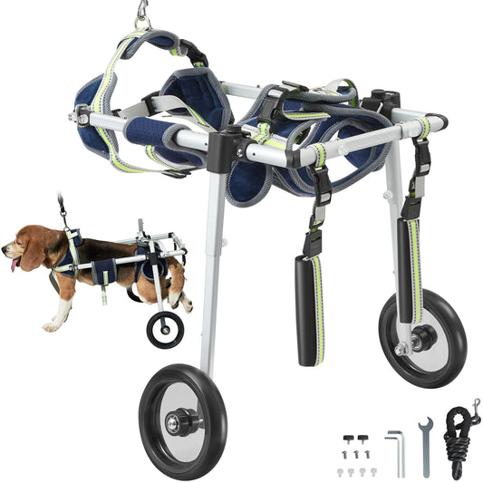 2 Wheels Dog Wheelchair for Back Legs, Pet Wheelchair Dog Cart/Wheelchair for Disabled Paralysis of Hind Limb or Weak Pet