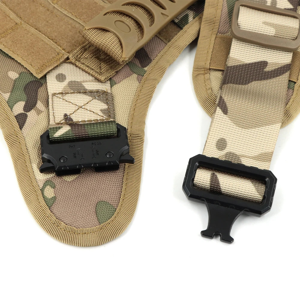Military Large Dog Harness ,Collar Leash Bags, Patches, Set Pet Malinois Training Vests Tactical Dogs Harnesses Accessories