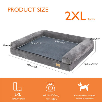 XXXL Large Calming Dog Bed Orthopedic Memory Foam , Waterproof Removable Cover Plush Mat for Small Medium Large Dogs
