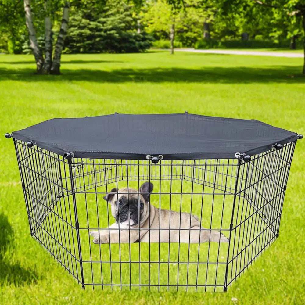 Dog or Puppy Playpen Covered from Sun and Rain, Rain Proof Cover,  Fits 8 Panels Dog Pen For Outdoor or Indoor, Escape-Proof