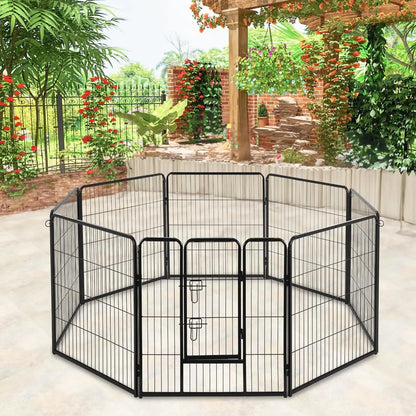 Dog Playpen | 40 Inch, 8 Panels | Heavy Duty Metal Pet Exercise Pen | Indoor Outdoor Fence Panels | Rust-Resistant, Removable