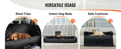 Dog Car Seat Waterproof Dog Booster Seat, Pet Car Seat with Clip-On Safety Leash, Car Bed for Medium or Large Dog
