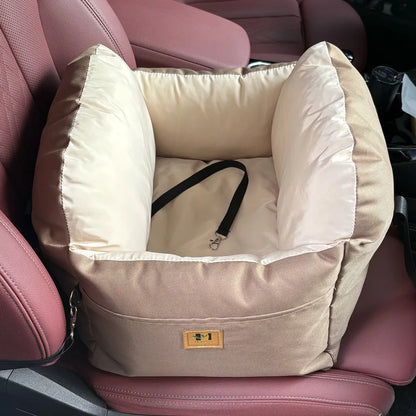 Dog Car Seat with Safety Belt, Four Season Universal Pet Nest Cushion, Washable Dogs, Cats, Sofa Bedding Travel Mattress