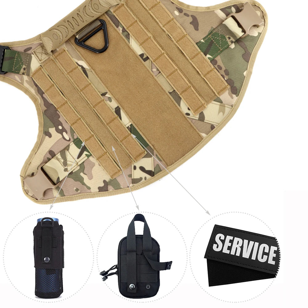 Tactical Dog Harness, Leash Set for Large Dogs, Military Harnesses for Training and Walking or Hunting