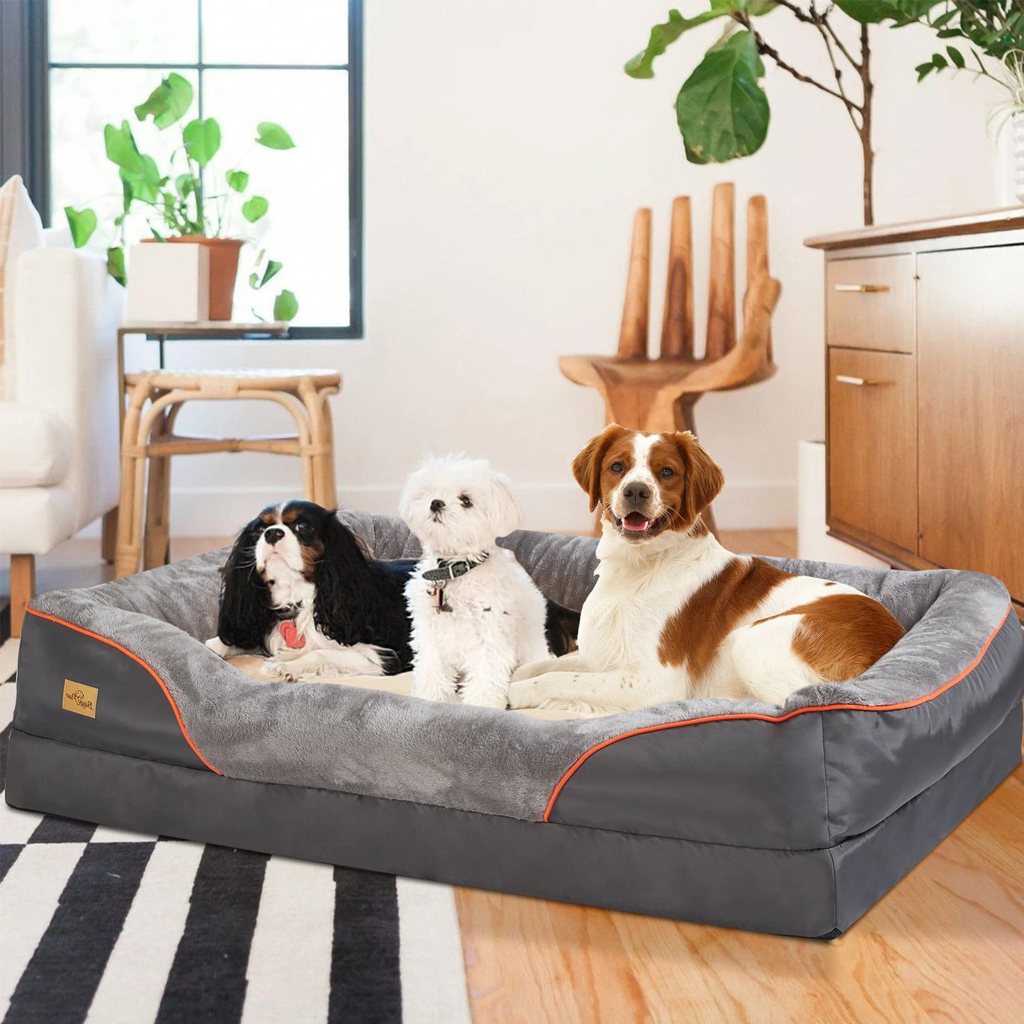 Large Dog Bed Soft and Comfortable ,Anti Allergy ,Warm Fleece, Removable Washable Cover, Waterproof
