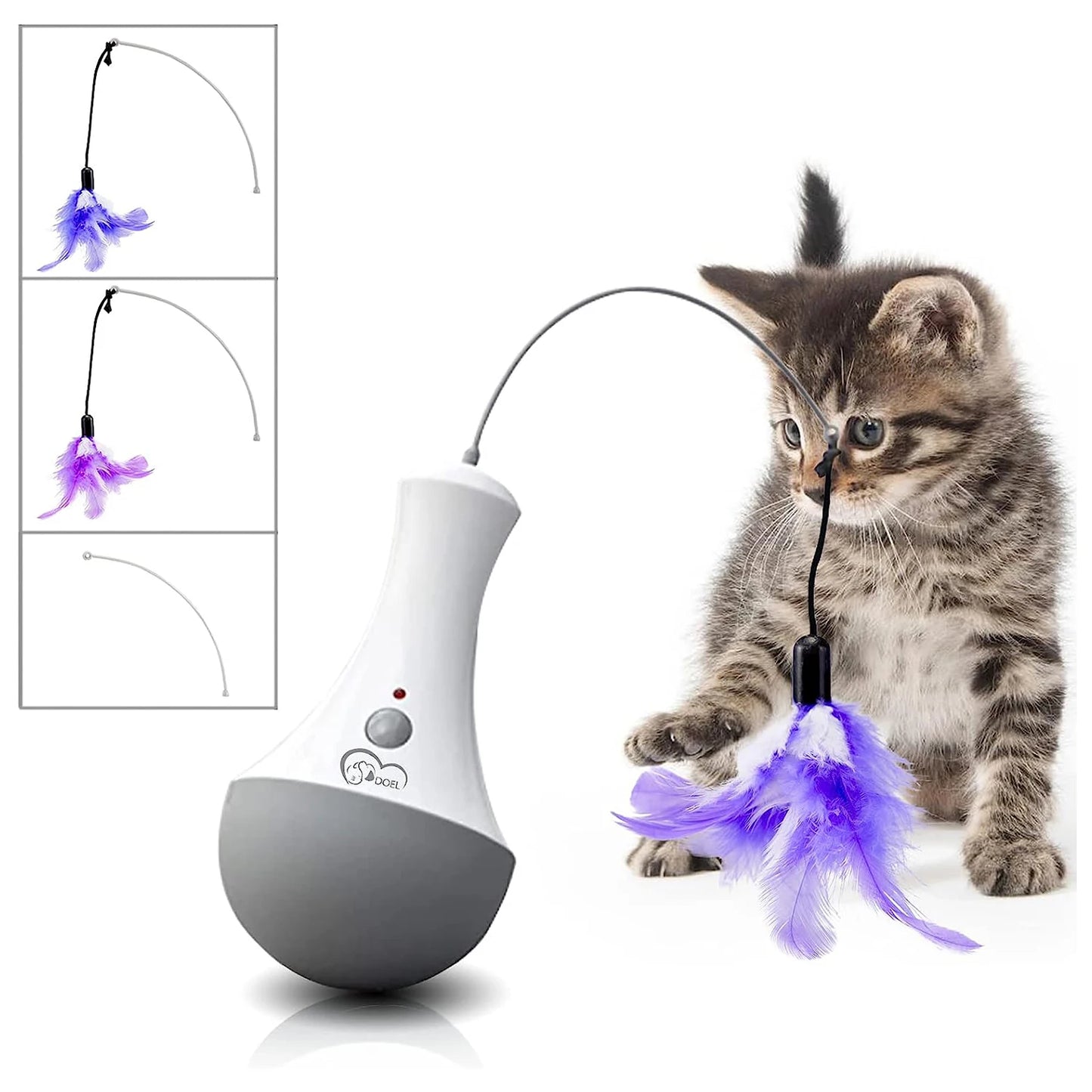 DOEL Cat Interactive Toys, Funny Feather Kitten Teaser