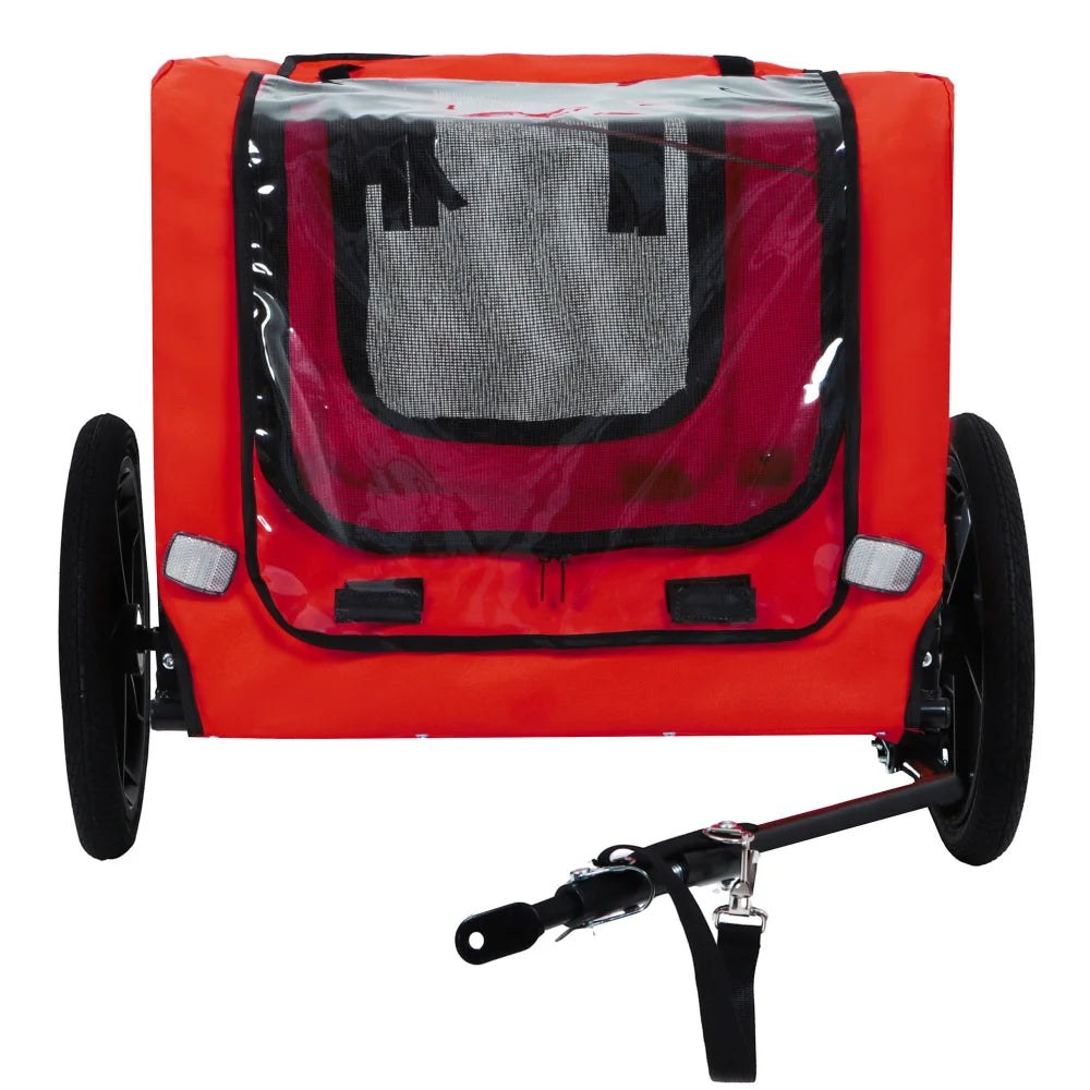 Foldable Pet Bike Trailer, Dog Bicycle Cart with Quick Release Wheels, Non-Slip Floor and, Safety Leash for Small or Medium Pets