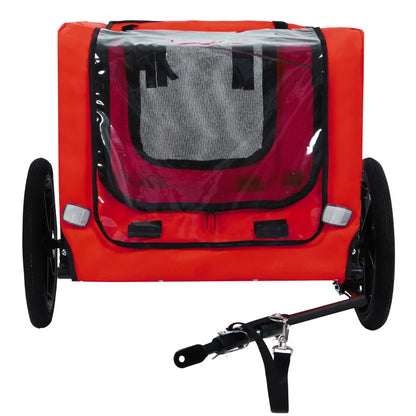 Foldable Pet Bike Trailer, Dog Bicycle Cart with Quick Release Wheels, Non-Slip Floor and, Safety Leash for Small or Medium Pets