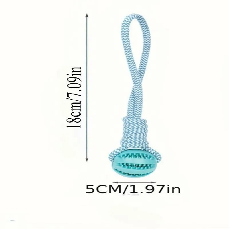 Cotton Rope & Rubber Dog Chew Ball,18x13cm, Durable, for Boredom & Teething