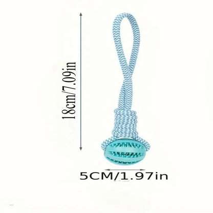 Cotton Rope & Rubber Dog Chew Ball,18x13cm, Durable, for Boredom & Teething