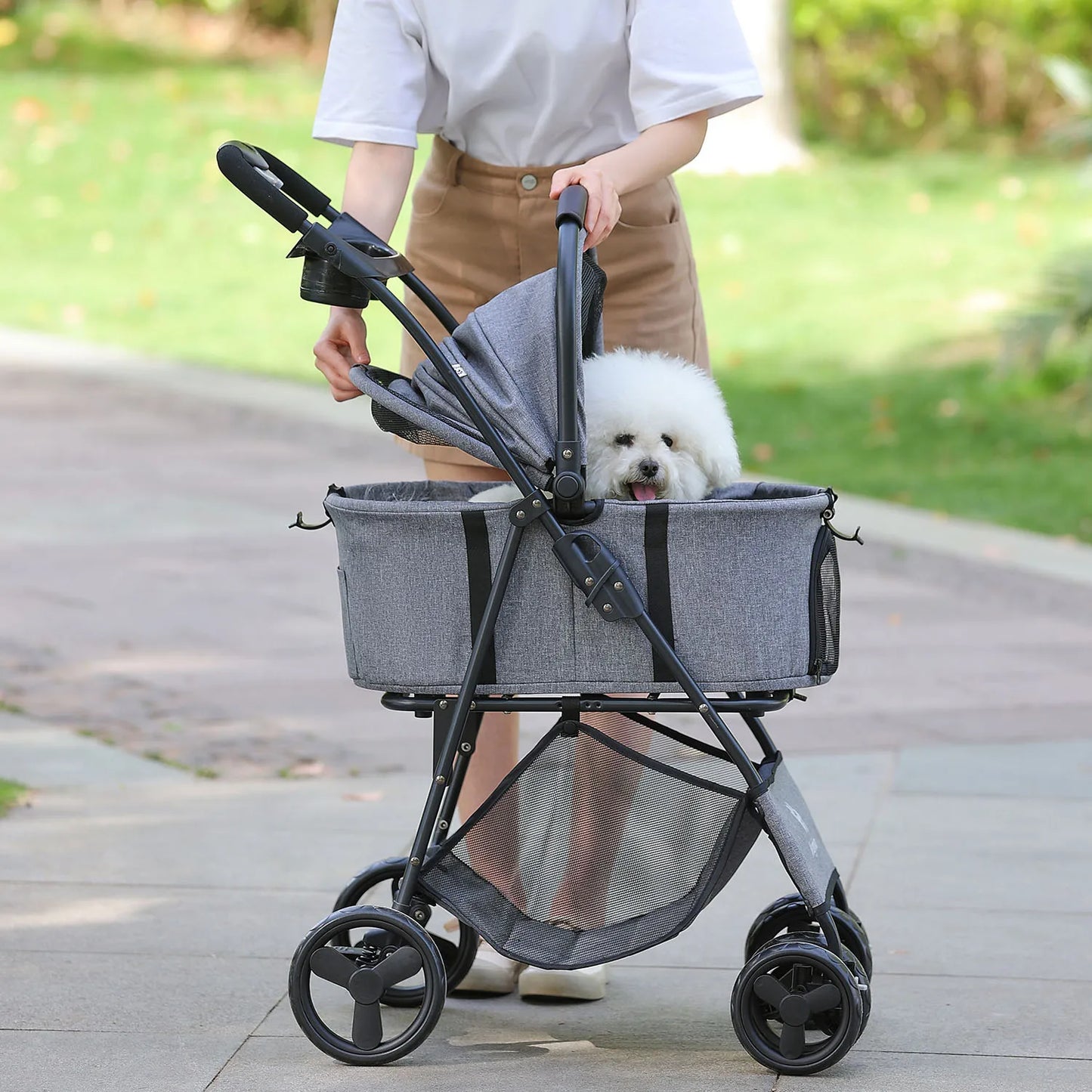 3 in 1 Pet Stroller with Removable Carrier, Folding Stroller for Small/Medium Dogs and Cats, Waterproof, All-Terrain