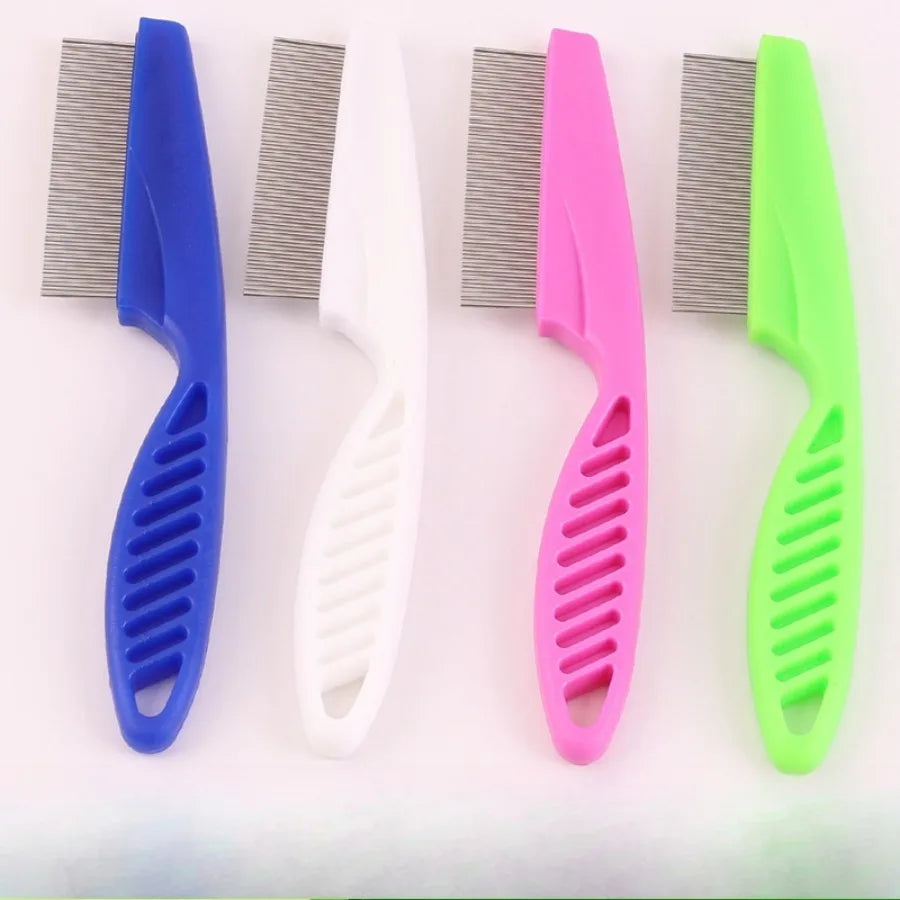 Stainless Steel Flea Comb for Dogs and Cats – Fine Tooth Pet Grooming Comb Cleaner
