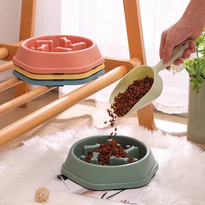 Pet Cat and Dog Slow Food Bowl, Anti-choking , Non-slip, Multiple Colors and Shapes