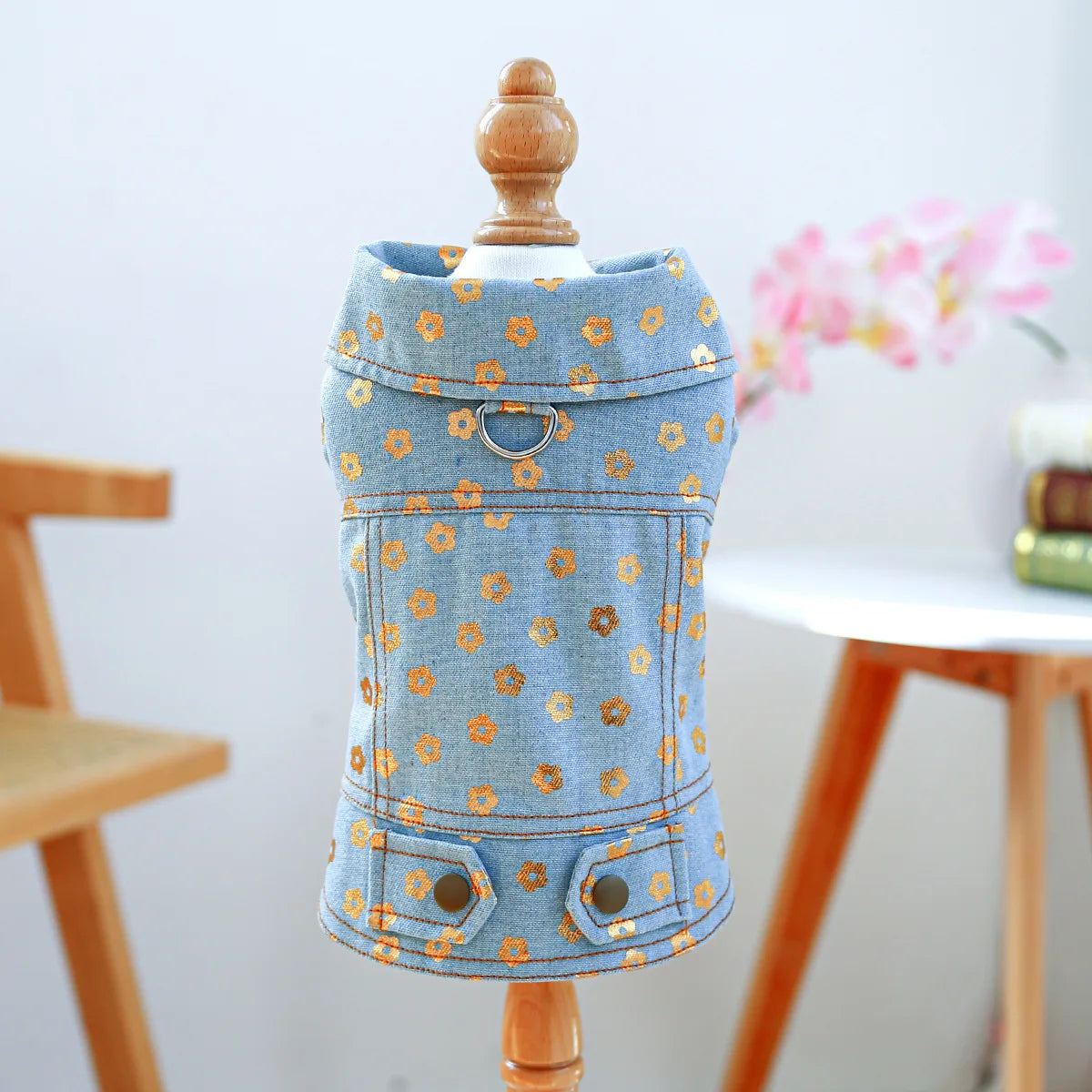 Denim Doggie Pet Jacket, Sleeveless Vest, Jeans Coat, Autumn or Spring Wear,  Apparel For Small, Medium, Dogs or  XS XL sizes for Cat or Puppy