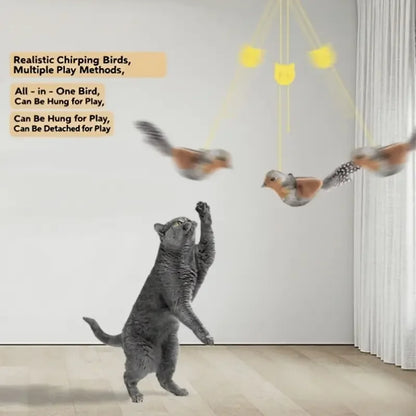 Interactive Touch-Activated Flapping Sparrow Kicking Toy with Realistic Chirping Sound, Suitable for Exercise