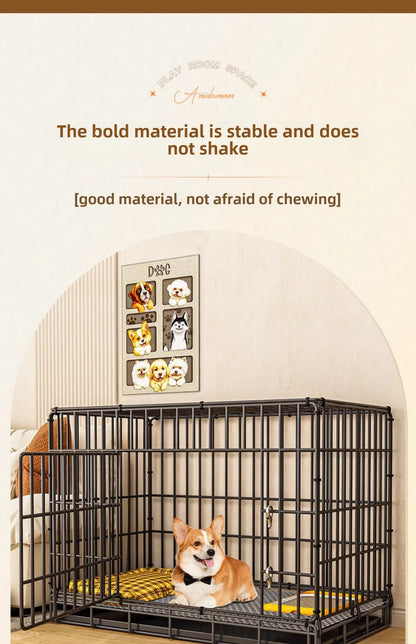 Dog Cage Small Indoor Folding with Toilet Teddy Bigbear, Medium Dog ,Corgi Border, Pet Kennel , House Kennel ,Pets House, Pet Fence
