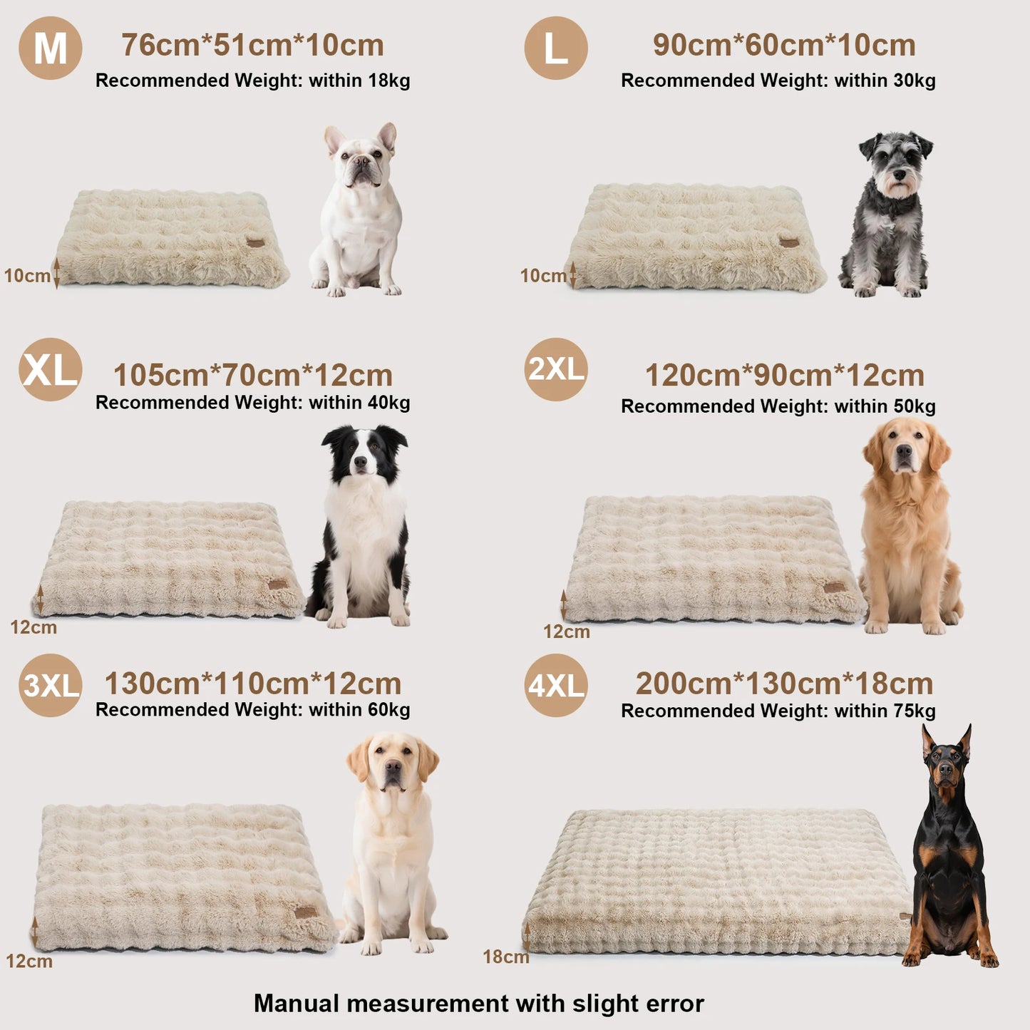 Ultra Plush Dog Bed ,Large Dog Crate Puppy Mattress, Washable Mat