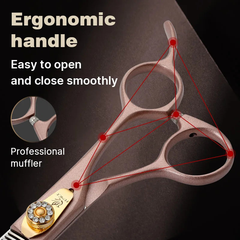 Fenice High-grade 7.5inch JP440C Steel pet grooming thinner scissorswith Thinning rate of 35%