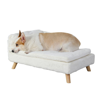 Elevated Pet Bed,Nordic Pet Stool Bed with Cozy Pad, Waterproof, with Sturdy Wood Legs for Small Dog or Kitten