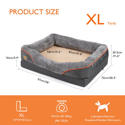 Large Dog Bed Soft and Comfortable ,Anti Allergy ,Warm Fleece, Removable Washable Cover, Waterproof