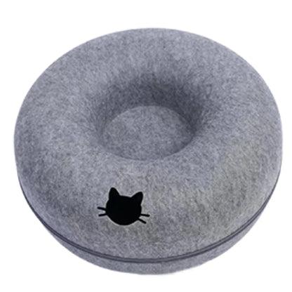 Felt Donut Bed for Cats or Small Dogs House With Breather Hole,  Dog Bed,  Interactive Play Toys for Cats to Hide 2 in