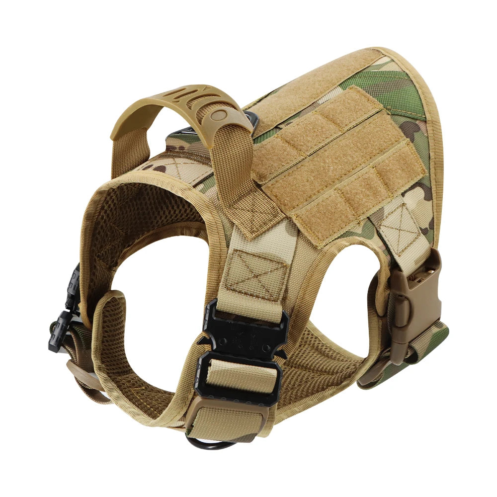 Military Large Dog Harness ,Collar Leash Bags, Patches, Set Pet Malinois Training Vests Tactical Dogs Harnesses Accessories