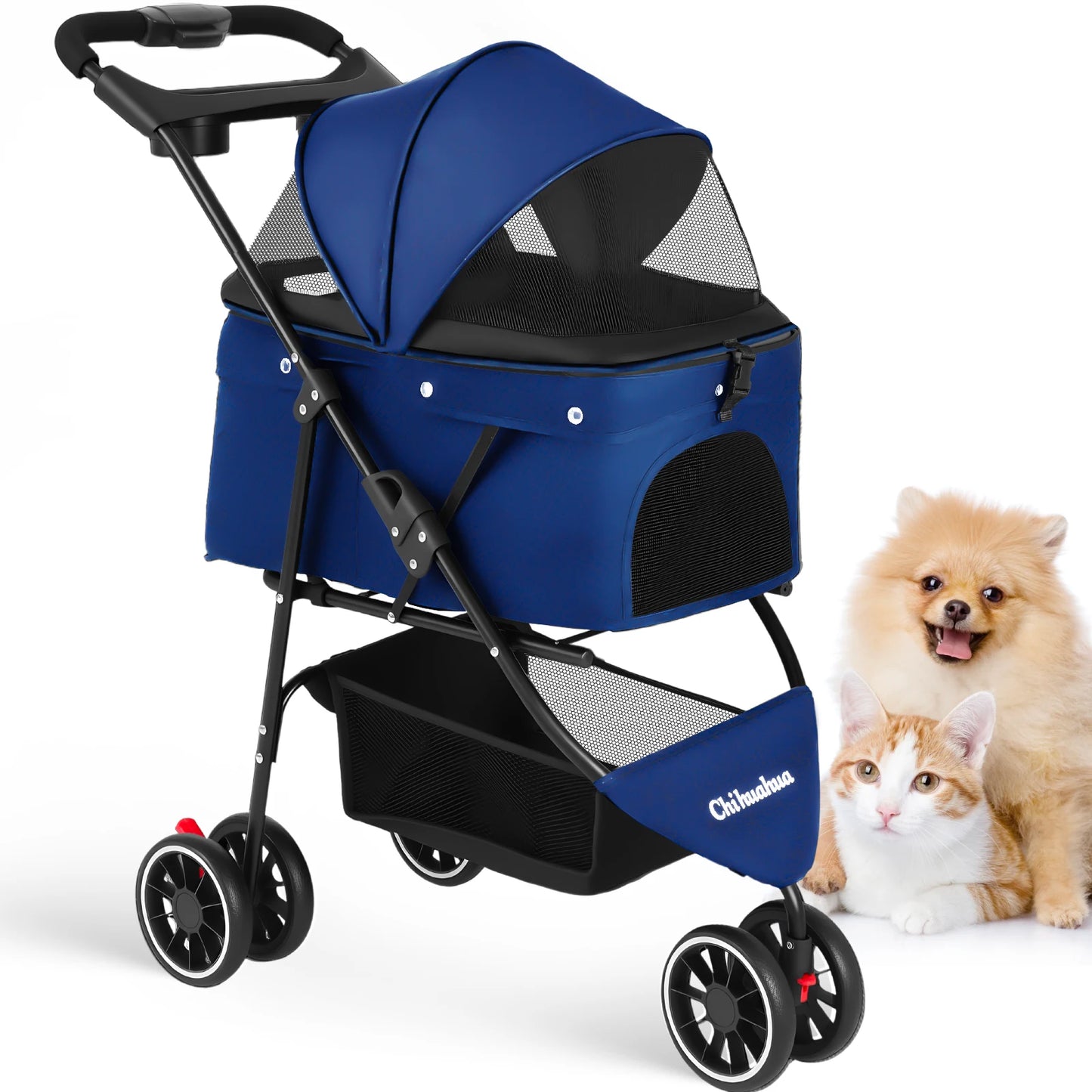 Pet Stroller For Small Puppy, Dogs & Cats, Travel Portable Dog Stroller,  Foldable