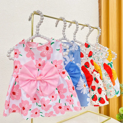 Dog Princess Dress,  Cute Printed Bow Lace,  Dog Dresses for Small, Medium, Puppies... Poodle , Chihuahua