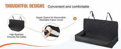 Dog Car Seat Waterproof Dog Booster Seat, Pet Car Seat with Clip-On Safety Leash, Car Bed for Medium or Large Dog
